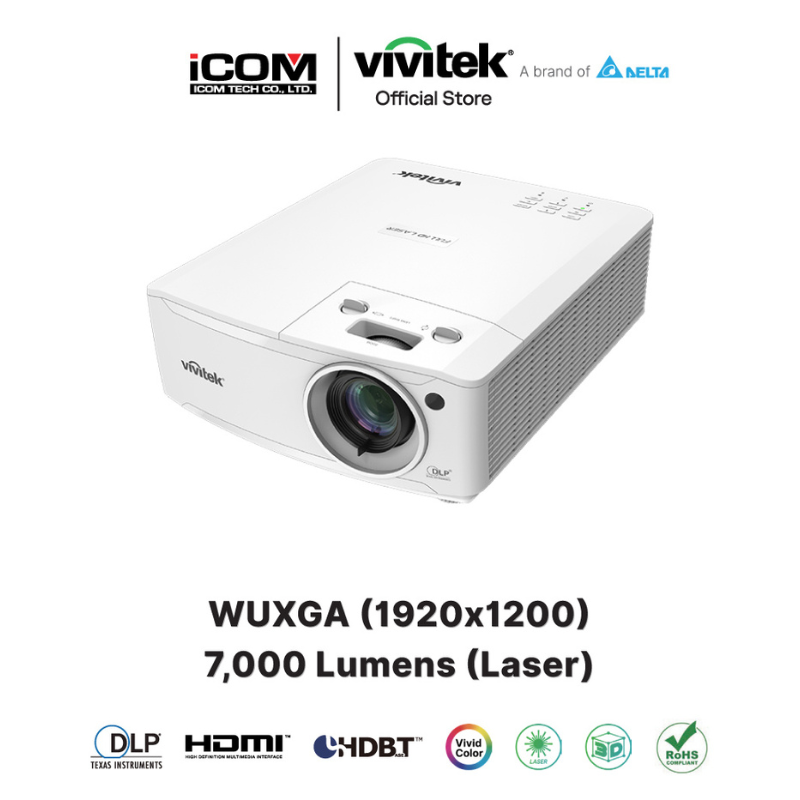 Vivitek DU4871 WUXGA (Laser) (1920×1200) Projector 7,000 Lumens Laser โปรเจคเตอร์ (Warranty 3 years)