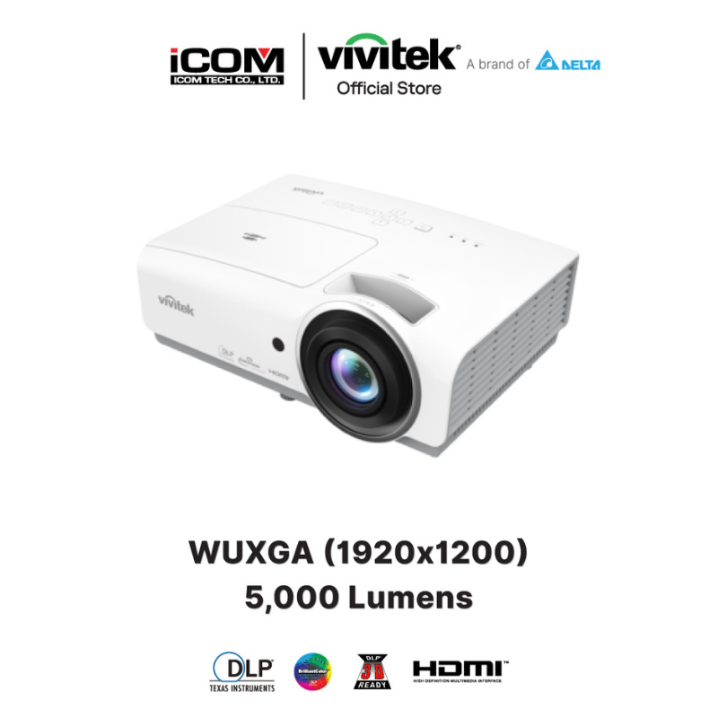 Vivitek DU857 WUXGA (1920×1200) PROJECTOR 5,000 Lumens โปรเจคเตอร์ พร้อมส่ง (Warranty 3 years)